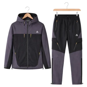 Mens Tracksuits Cargo Zip Up Hooded Tracksuit