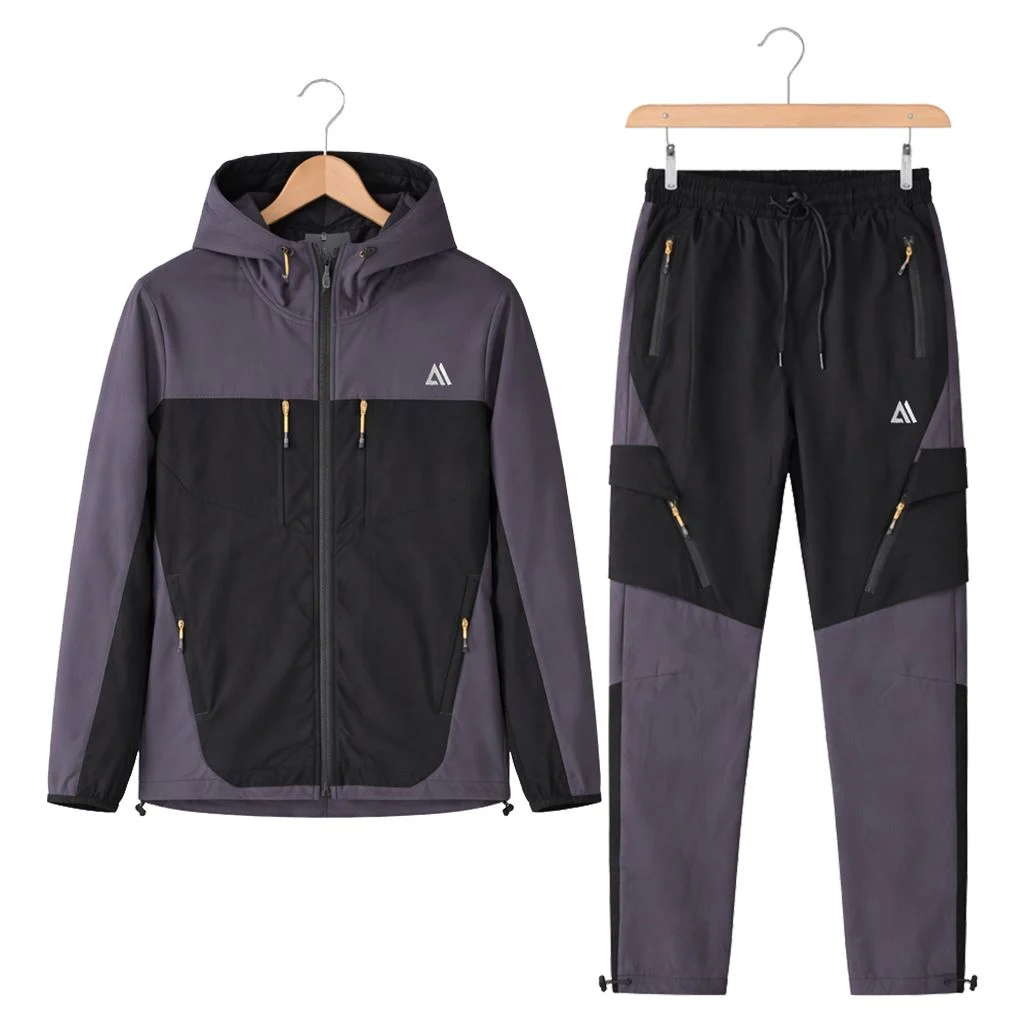 Mens Tracksuits Cargo Zip Up Hooded Tracksuit
