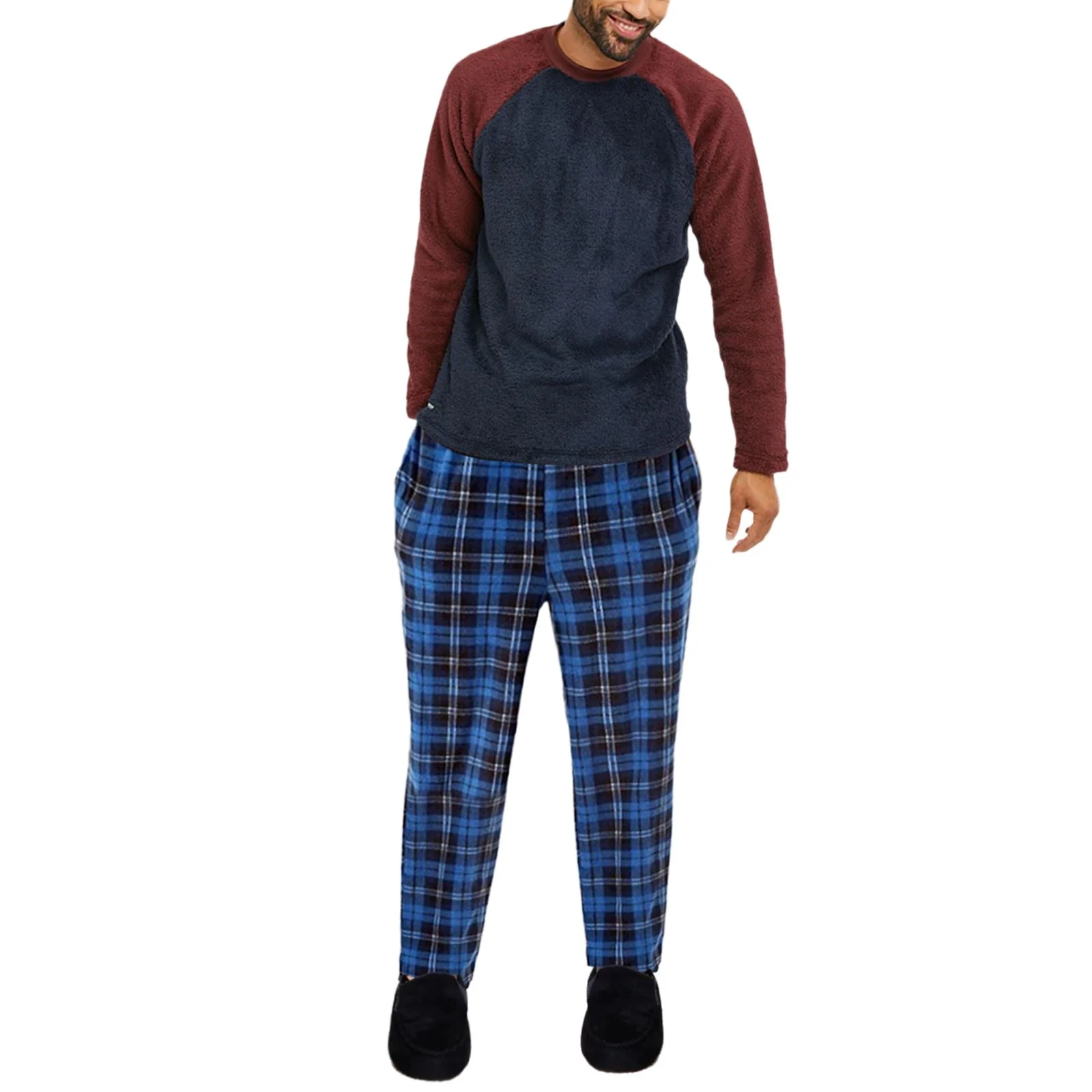 Mens Threadbare Cozy Sherpa Lined Lounge Pyjama