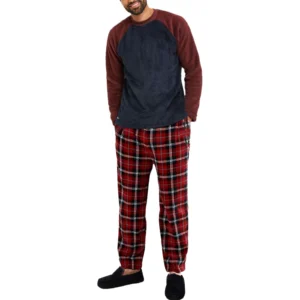 Mens Threadbare Cozy Sherpa Lined Lounge Pyjama