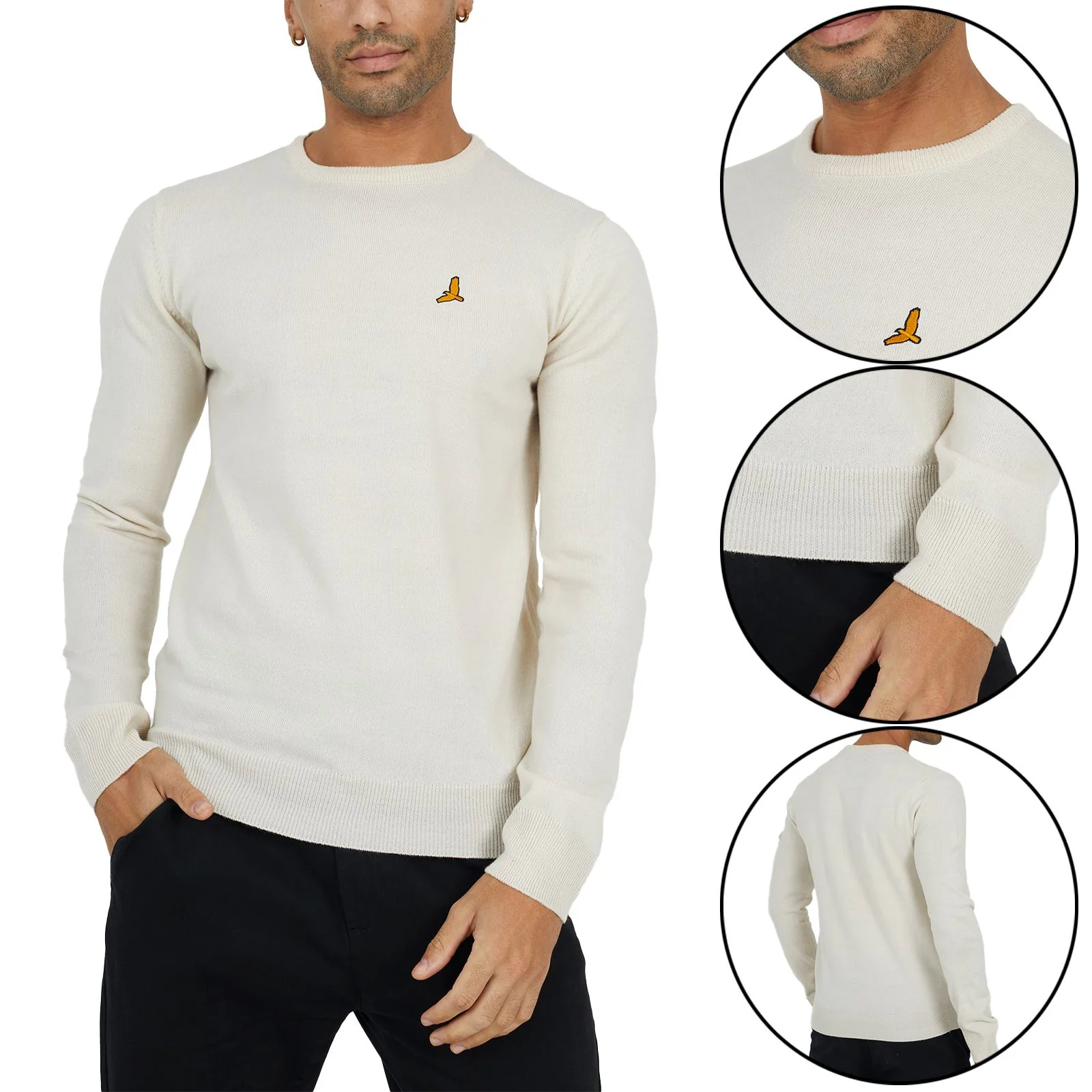 Mens Brave Soul Einstein Knitted Round Neck
