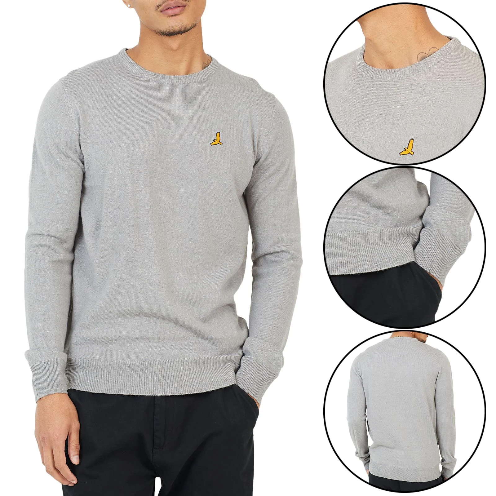 Mens Brave Soul Einstein Knitted Round Neck