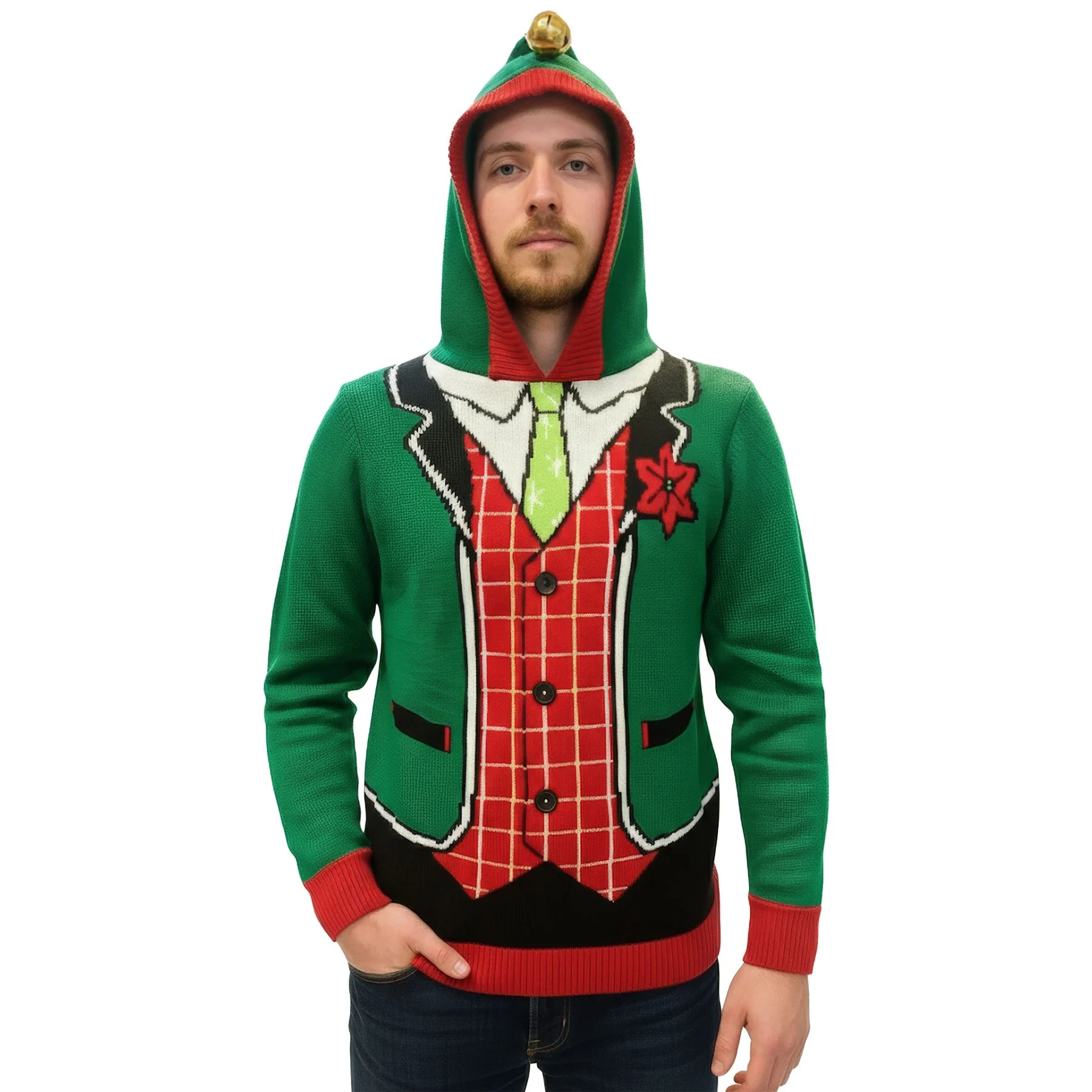 Mens Elf Hooded Jumper