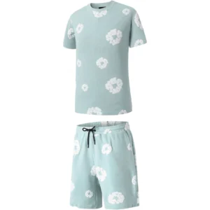 Mens 2 Piece Floral Stretch Short Set