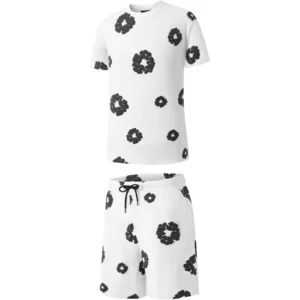 Mens 2 Piece Floral Stretch Short Set