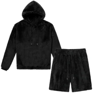 Mens Sherpa Lined Hooded Lounge Pyjama Set