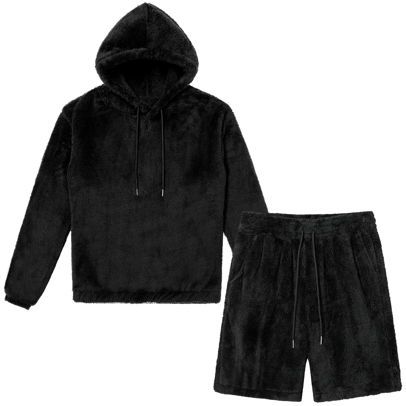 Mens Sherpa Lined Hooded Lounge Pyjama Set