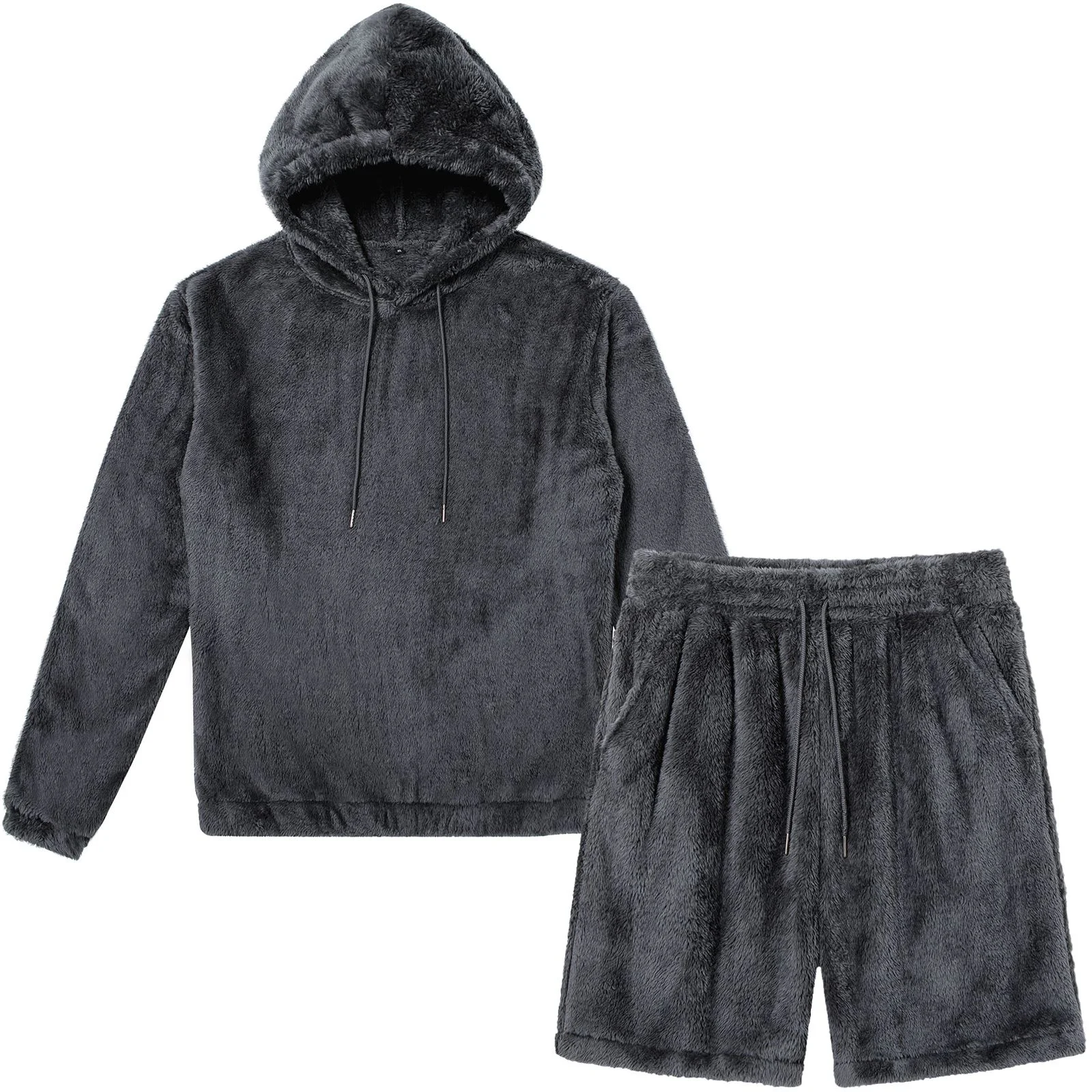 Mens Sherpa Lined Hooded Lounge Pyjama Set