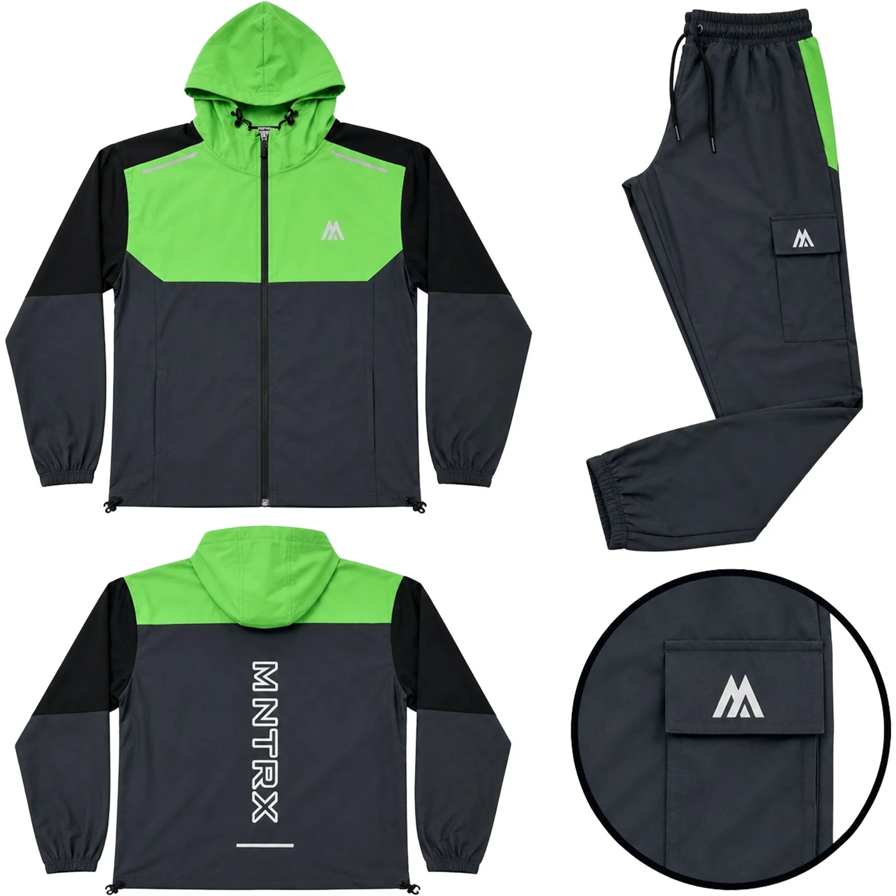 Mens MNTRX 119 Cargo Zip Up Hooded