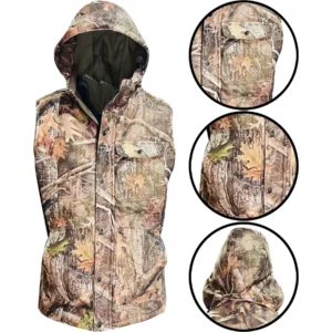 Mens Padded Waterproof Camo Gilet