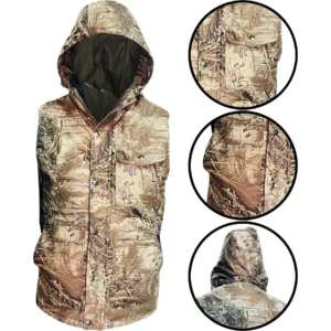 Mens Padded Waterproof Camo Gilet