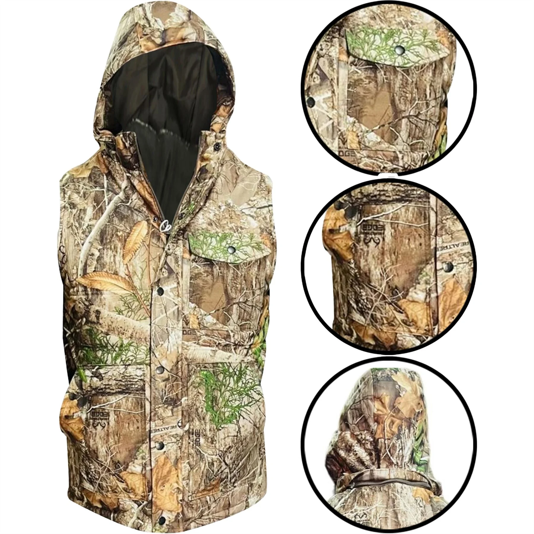 Mens Padded Waterproof Camo Gilet
