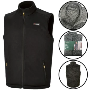 Mens Fleece Lined Padded Knitted Gilet