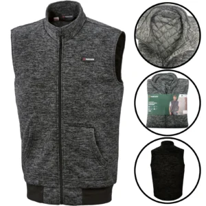 Mens Fleece Lined Padded Knitted Gilet