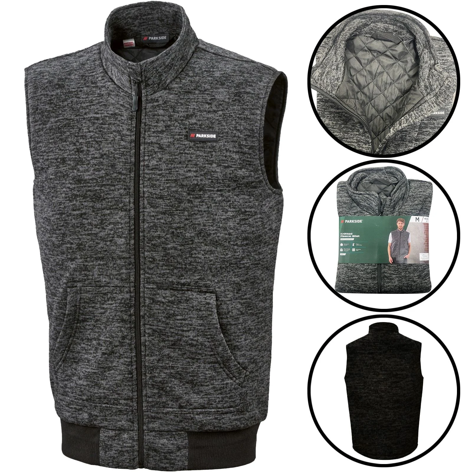 Mens Fleece Lined Padded Knitted Gilet