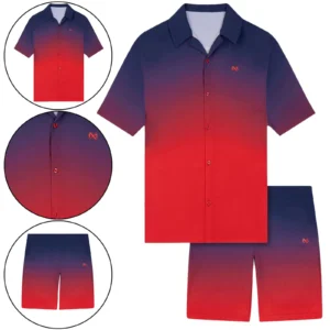 Mens 2 Piece Gradient Summer Short Set