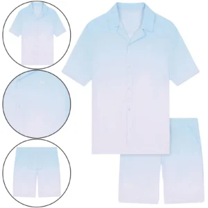 Mens 2 Piece Gradient Summer Short Set