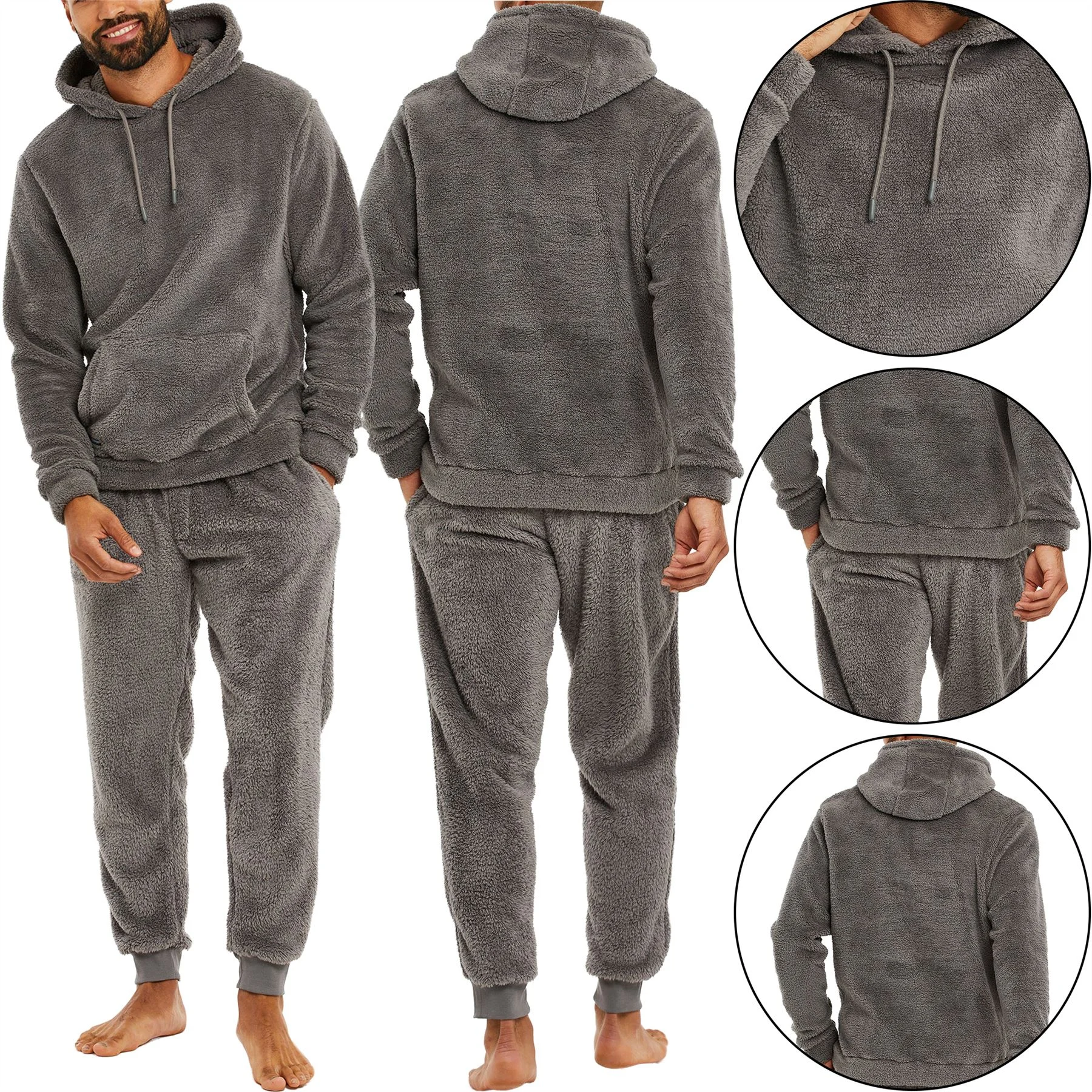 Mens Threadbare Hooded Sherpa Lined Lounge Tracksuit