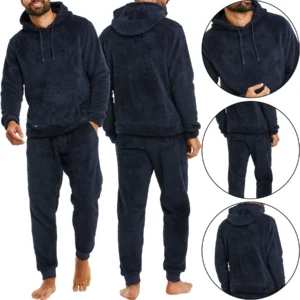 Mens Threadbare Hooded Sherpa Lined Lounge Tracksuit
