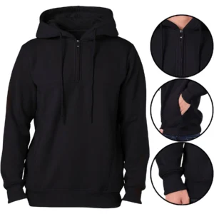 Mens Quarter Zip Zip Up Hoodie