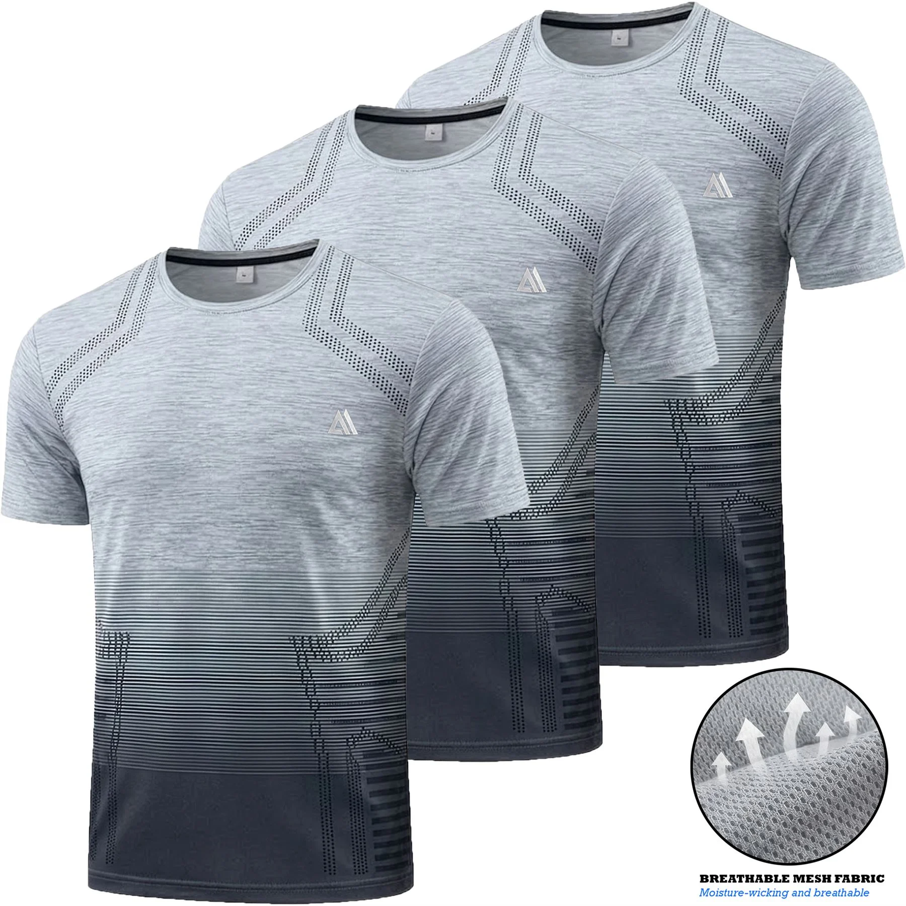 Mens 3 Pack Jabal Tees Quick Dry