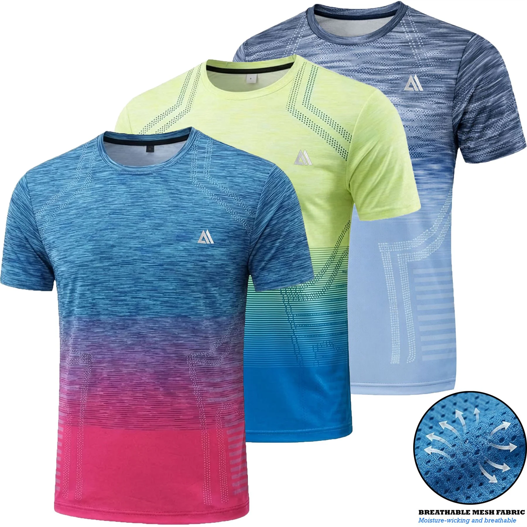 Mens 3 Pack Jabal Tees Quick Dry