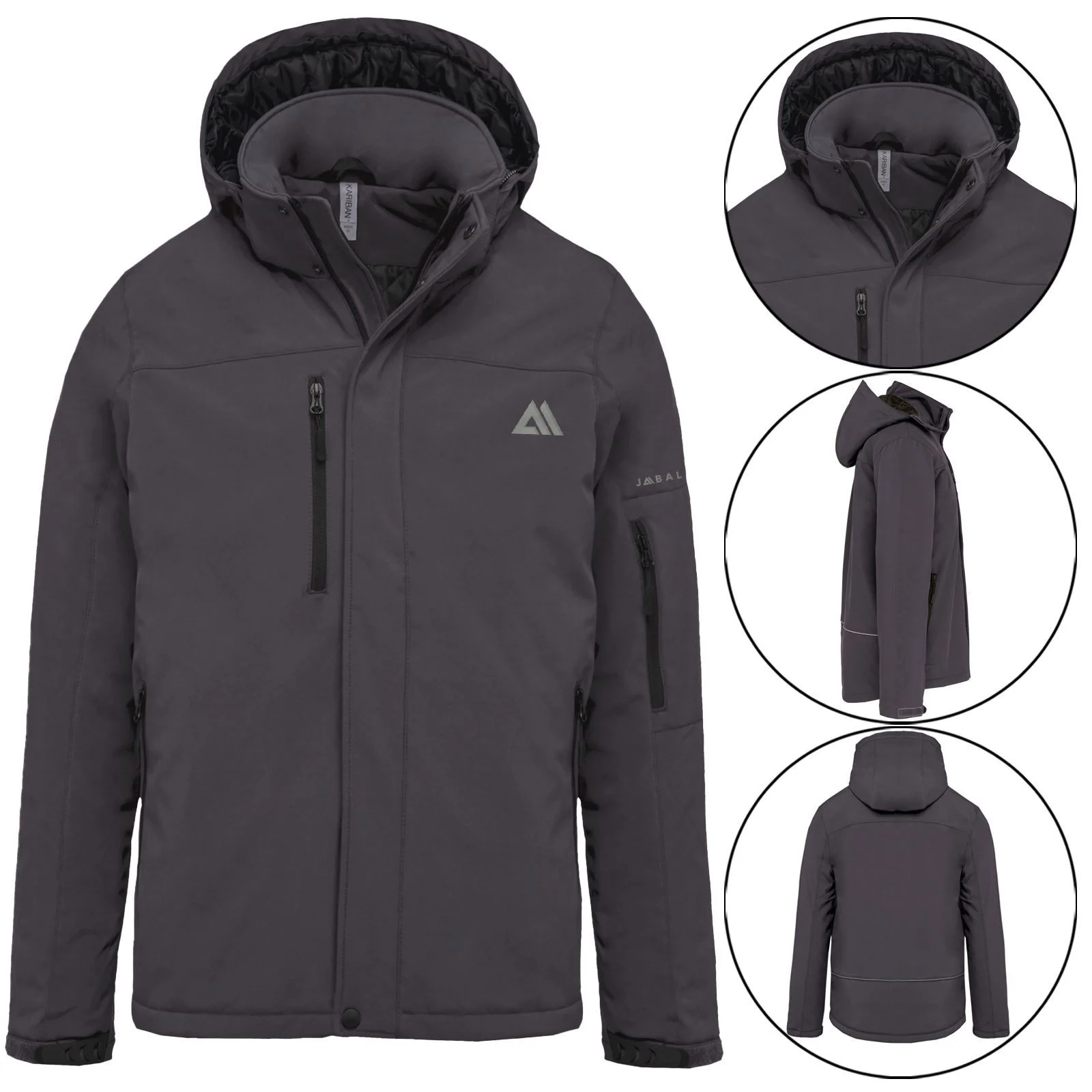 Mens Fleece Lined Padded Soft Shell Waterproof