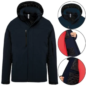 Mens Padded Fleece Lined Soft Shell Waterproof