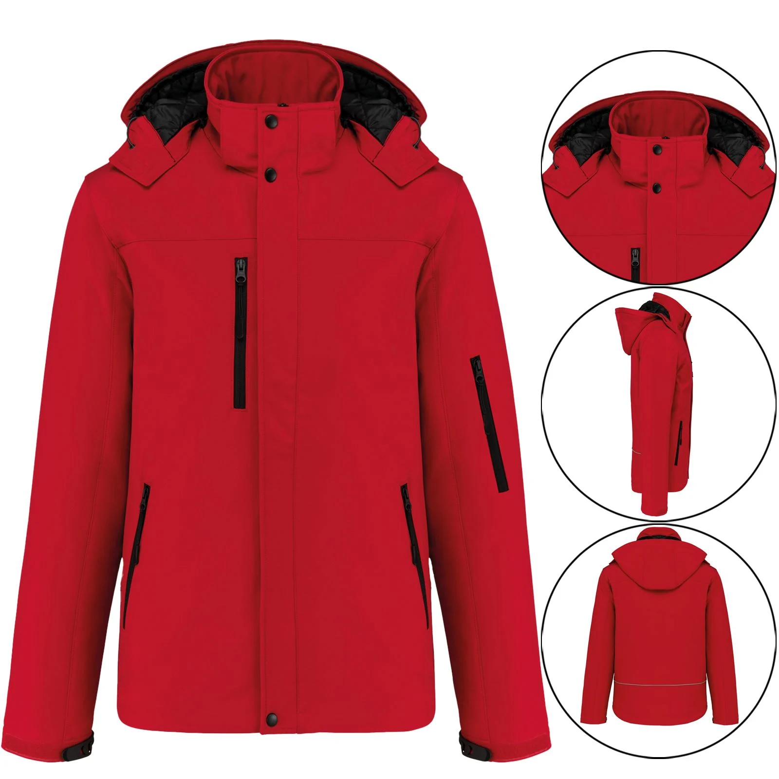 Mens Padded Fleece Lined Soft Shell Waterproof