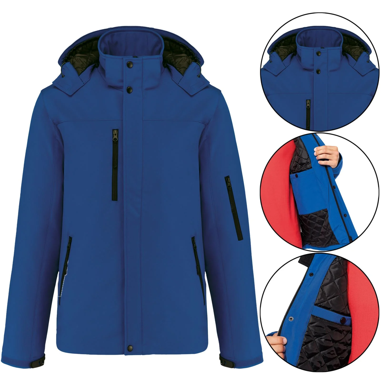 Mens Padded Fleece Lined Soft Shell Waterproof