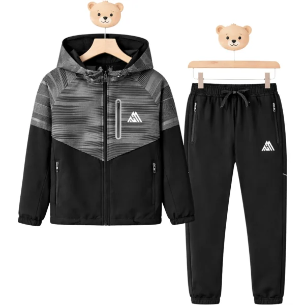 Boys 9303 Stretch Hooded Tracksuit Set