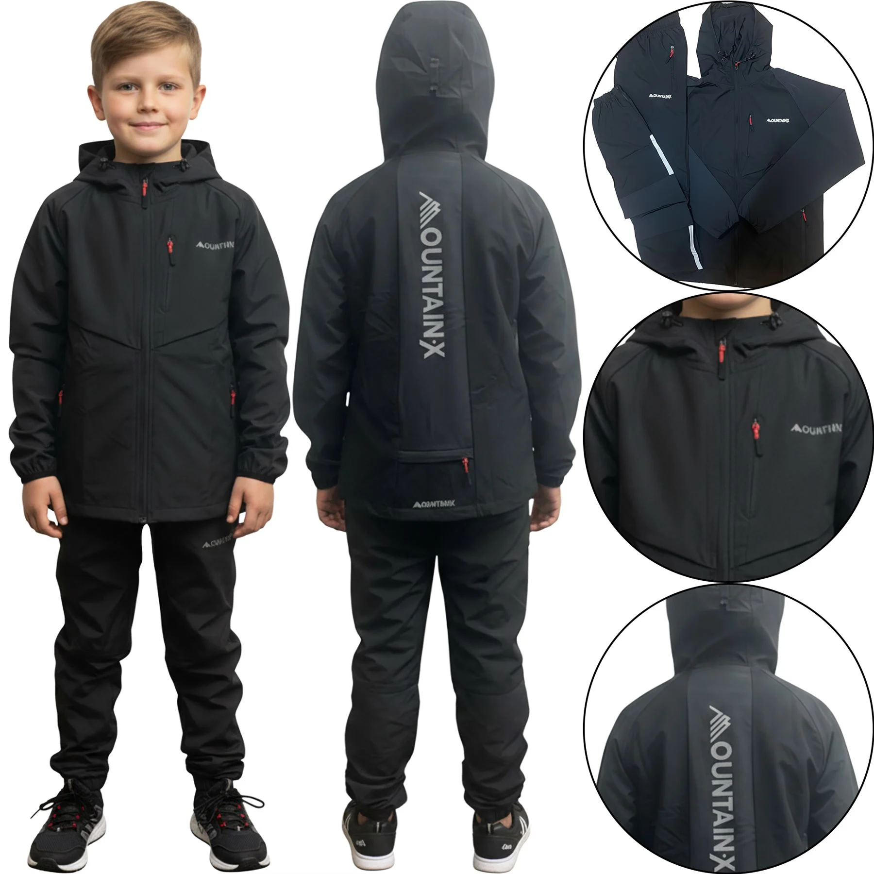 Boys Mountain Stretch Hooded Tracksuit Set