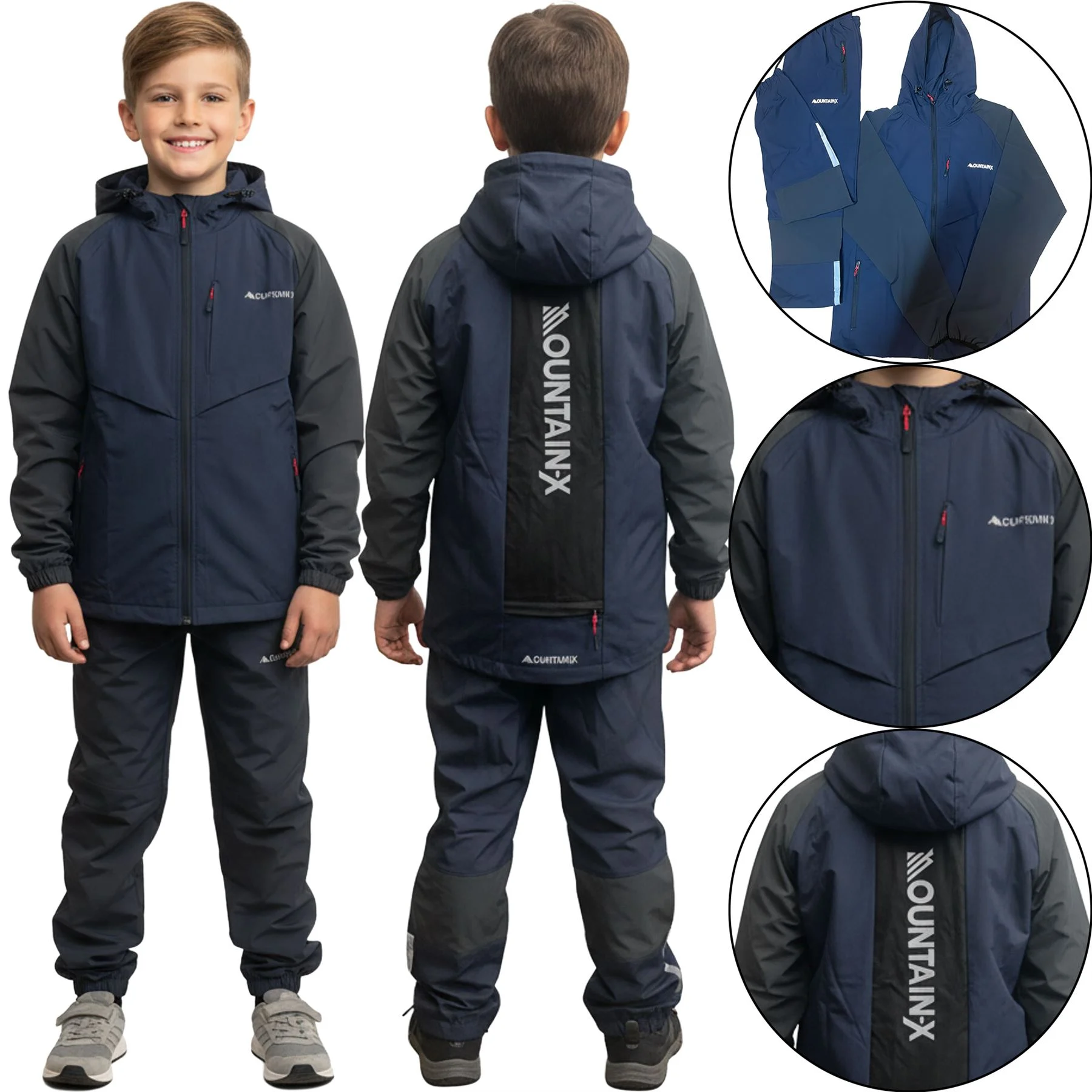 Boys Mountain Stretch Hooded Tracksuit Set