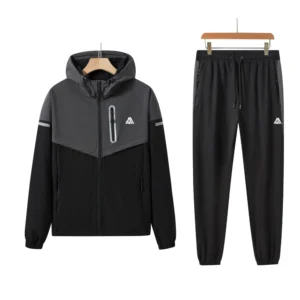 Boys Tech Stretch Hooded Tracksuit Set