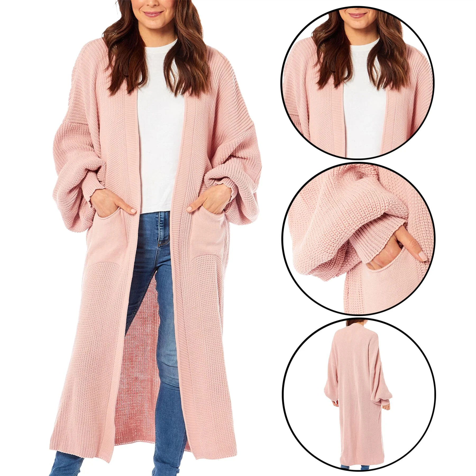 Womens Balloon Knitted Cardigan