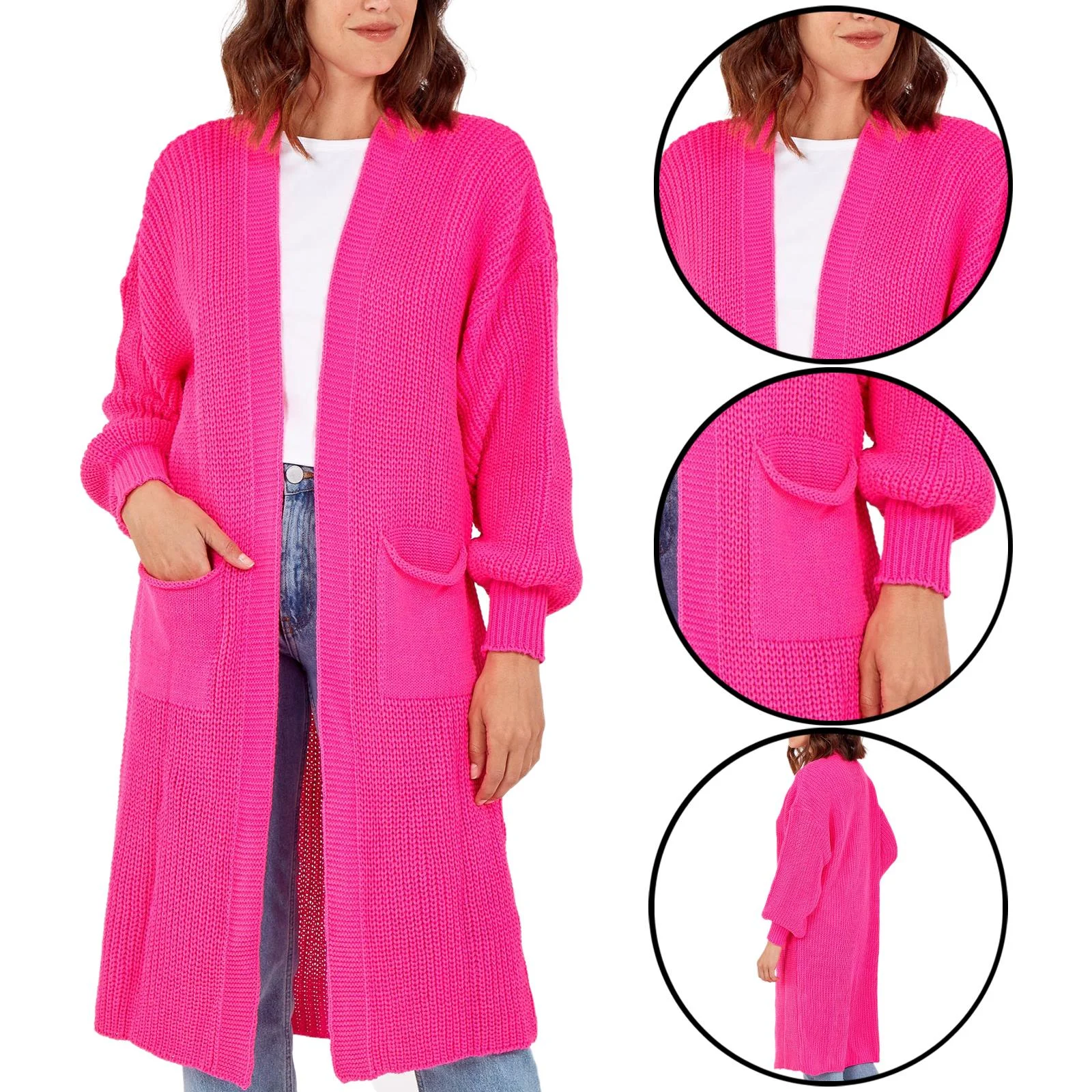 Womens Balloon Knitted Cardigan