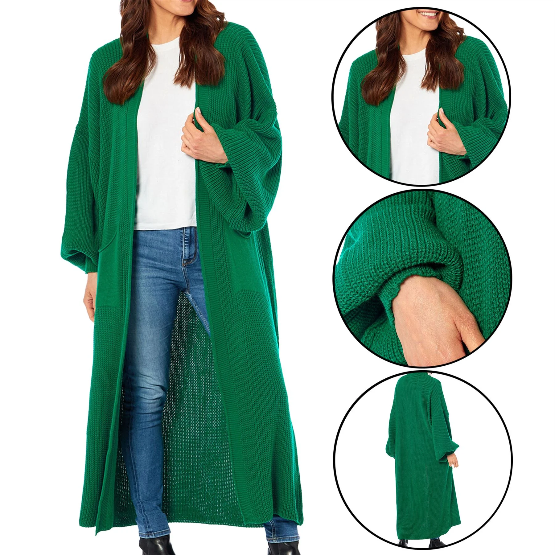 Womens Balloon Knitted Cardigan