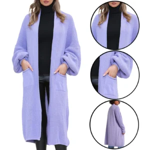 Womens Balloon Knitted Cardigan