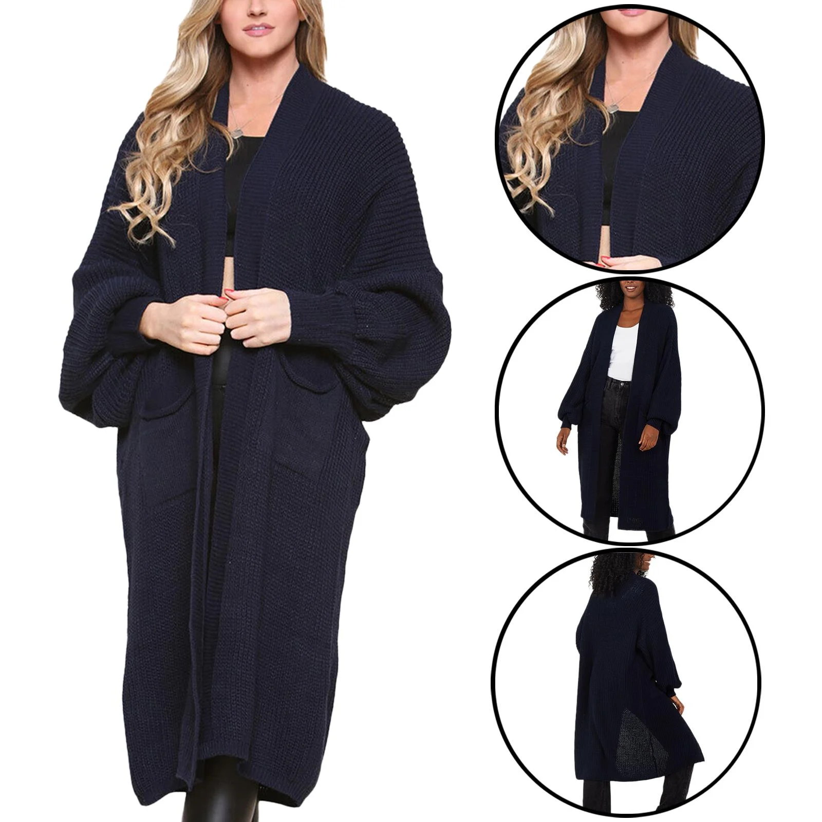 Womens Balloon Knitted Cardigan