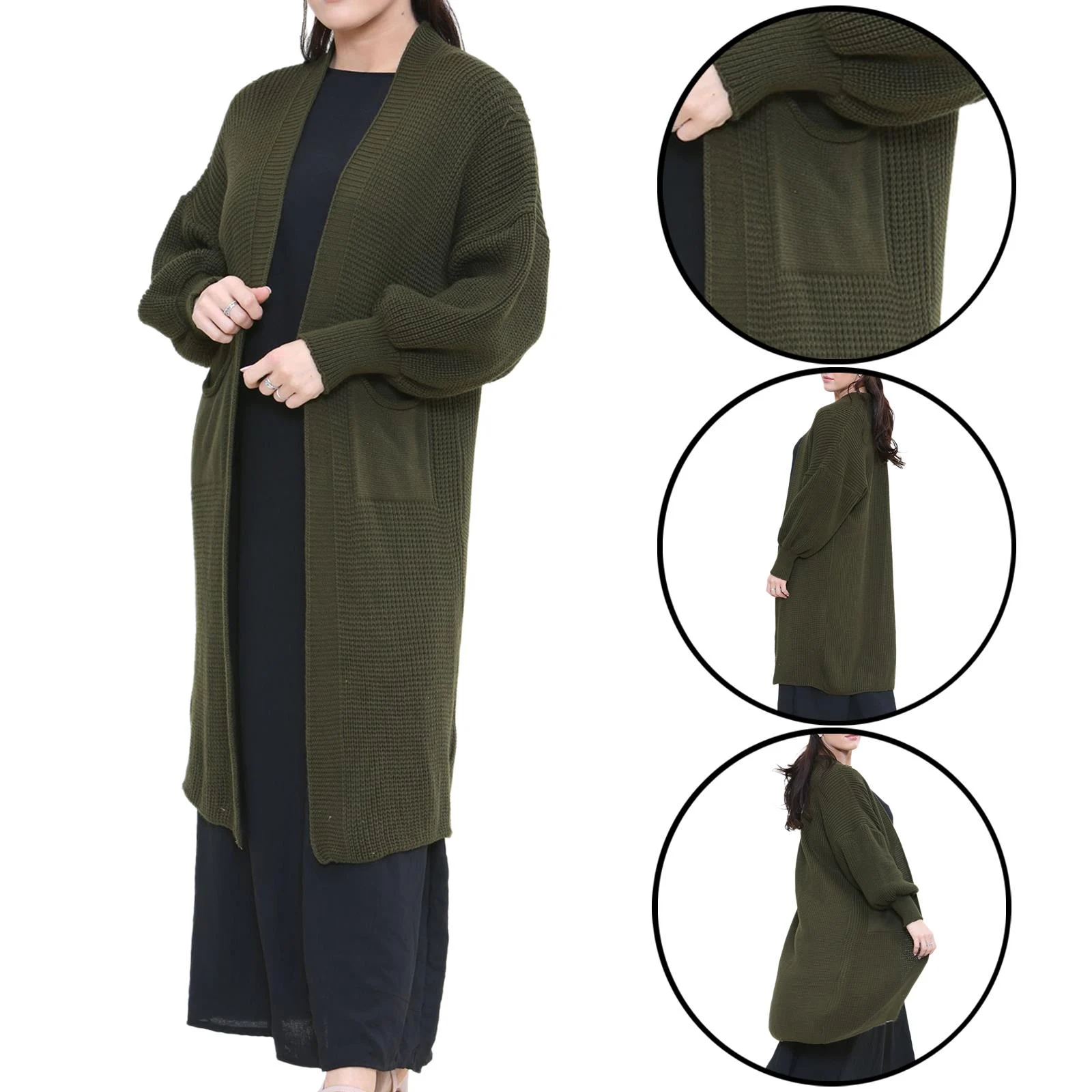 Womens Balloon Knitted Cardigan