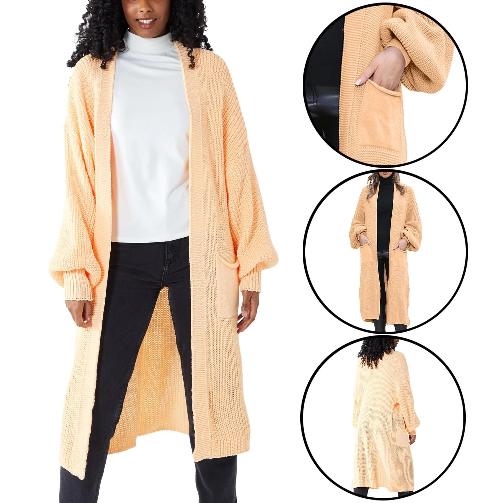 Womens Balloon Knitted Cardigan