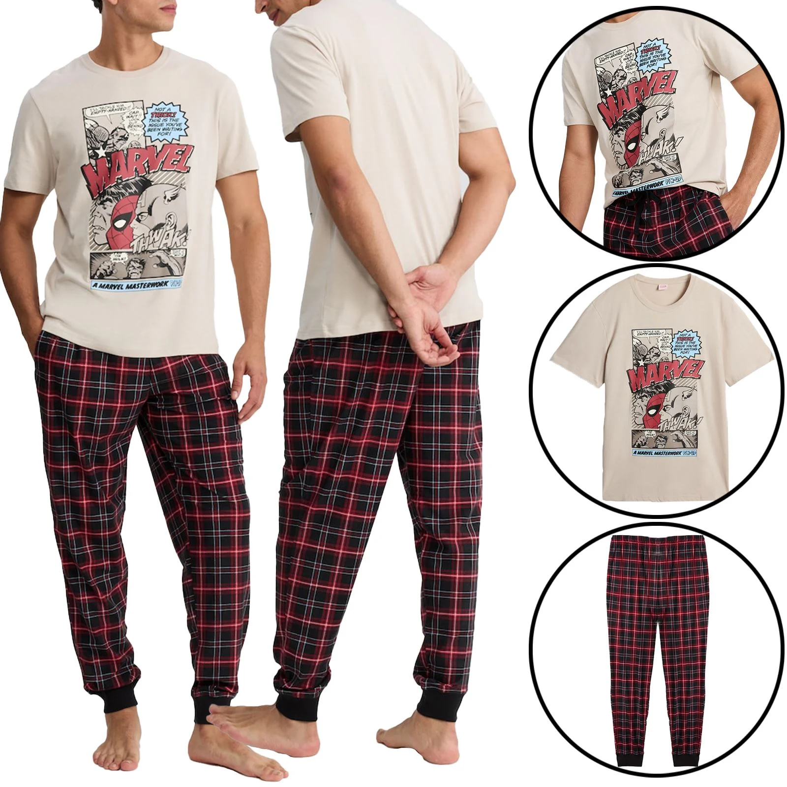 Mens Lounge Pyjama Set Marvel