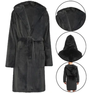 Mens Check Hooded Fleece Top