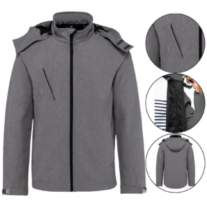Mens Hood Fleece Lined Soft Shell Waterproof