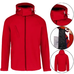Mens Hood Fleece Lined Soft Shell Waterproof