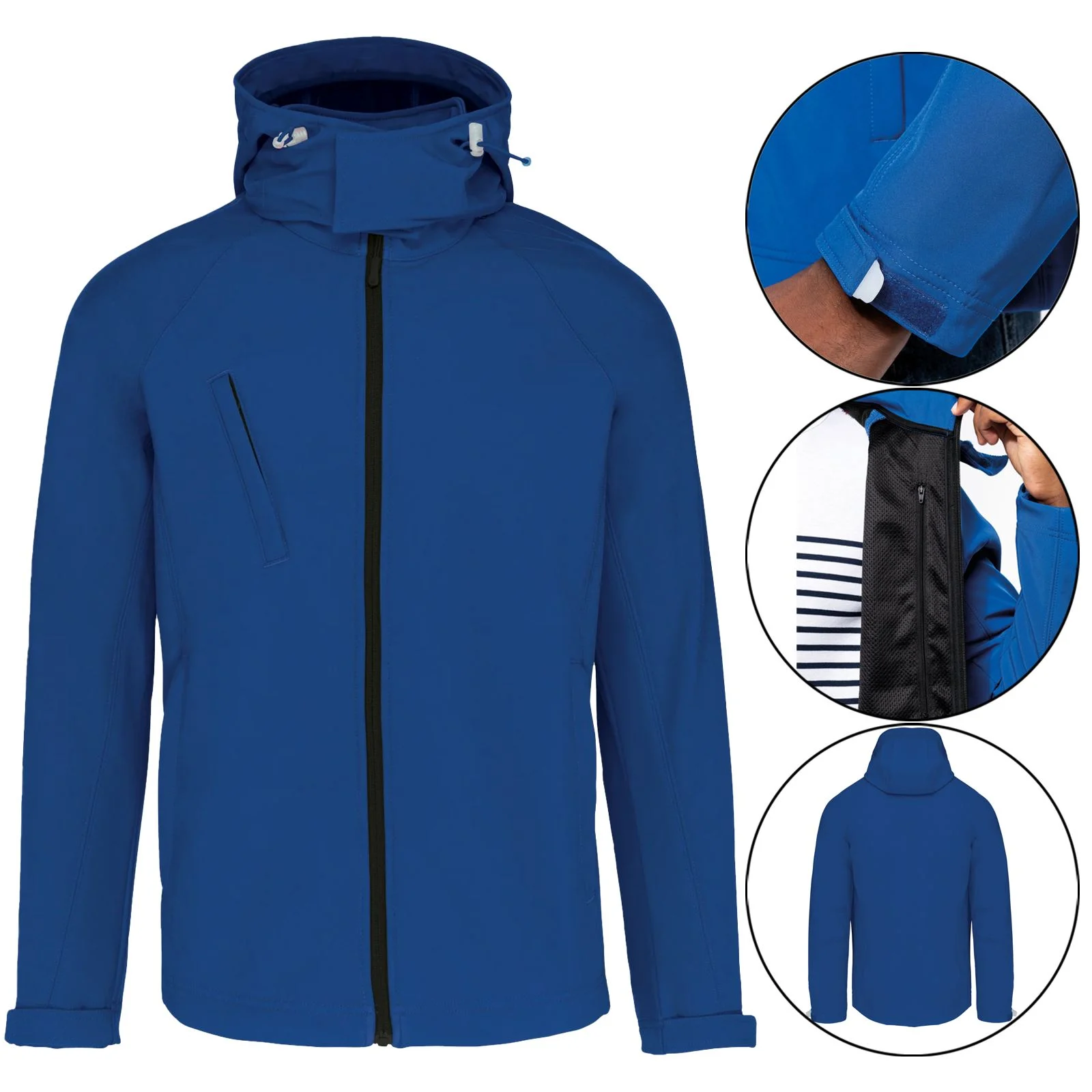 Mens Hood Fleece Lined Soft Shell Waterproof
