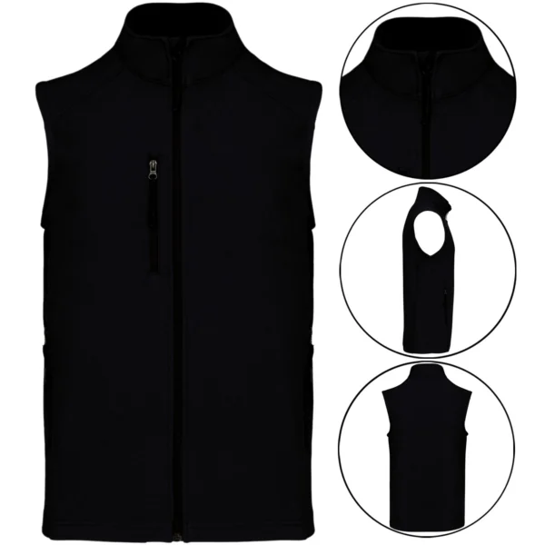 Mens Kariban Gilet Fleece Lined Soft Shell Waterproof Gilet
