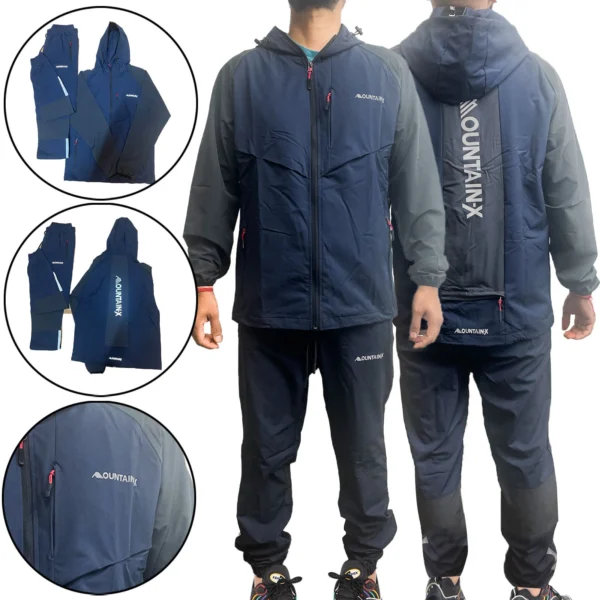 Mens Mountain Stretch Hooded Tracksuit Set