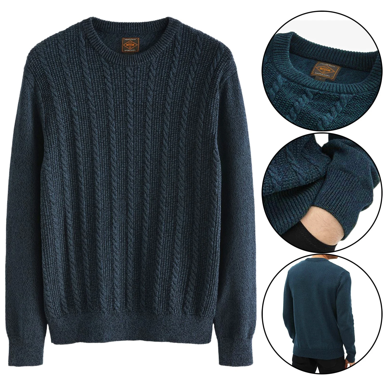 Mens Next Cable Knitted Roll Neck Jumper
