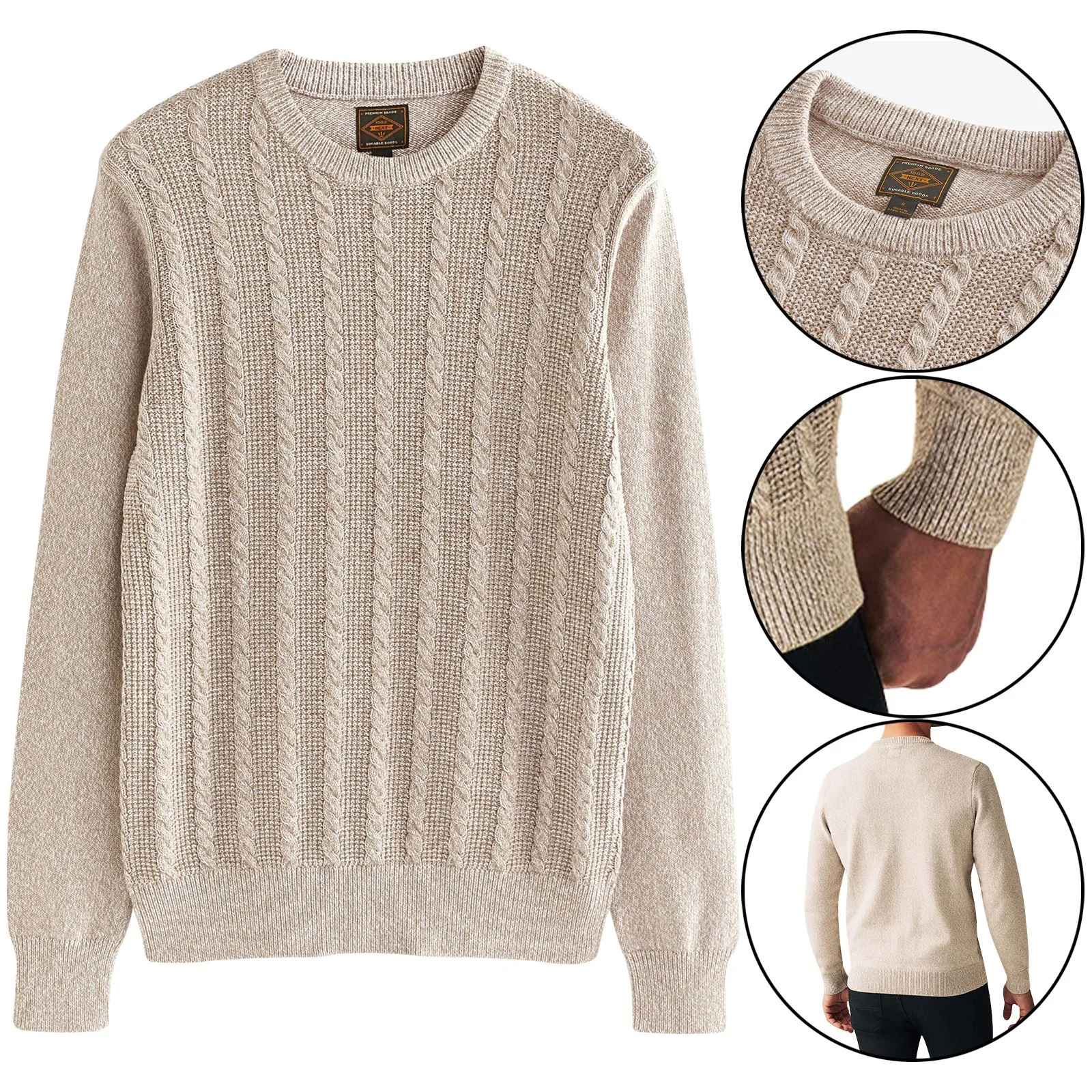 Mens Next Cable Knitted Roll Neck Jumper